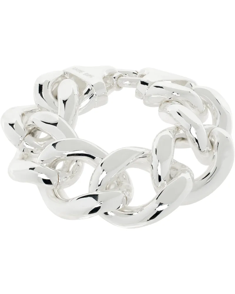 Anine Bing Silver Chunky Chain Bracelet Ivory