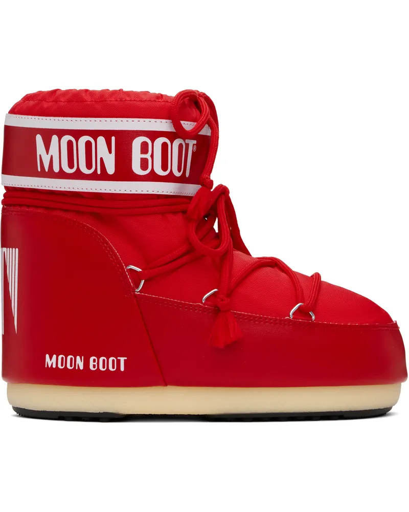 Moon Boot Red Icon Low Nylon Boots D001