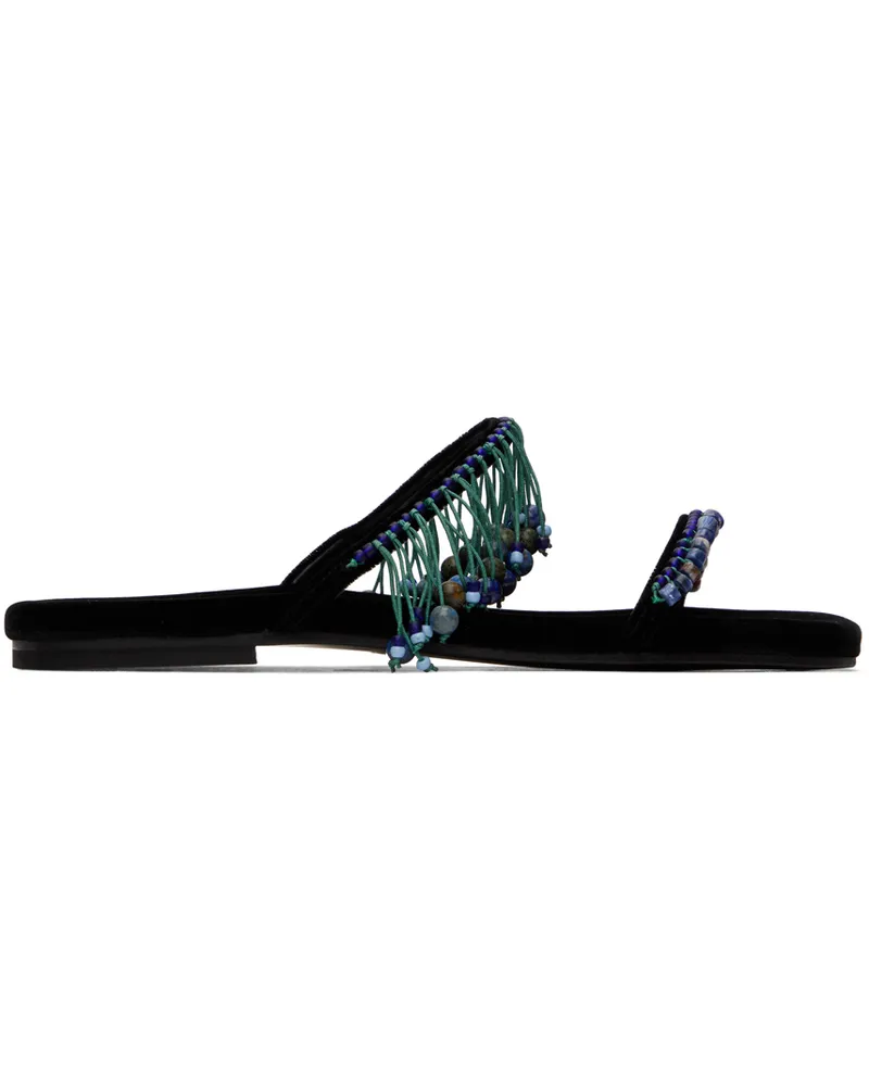 Dries van Noten Black Beaded Sandals 900