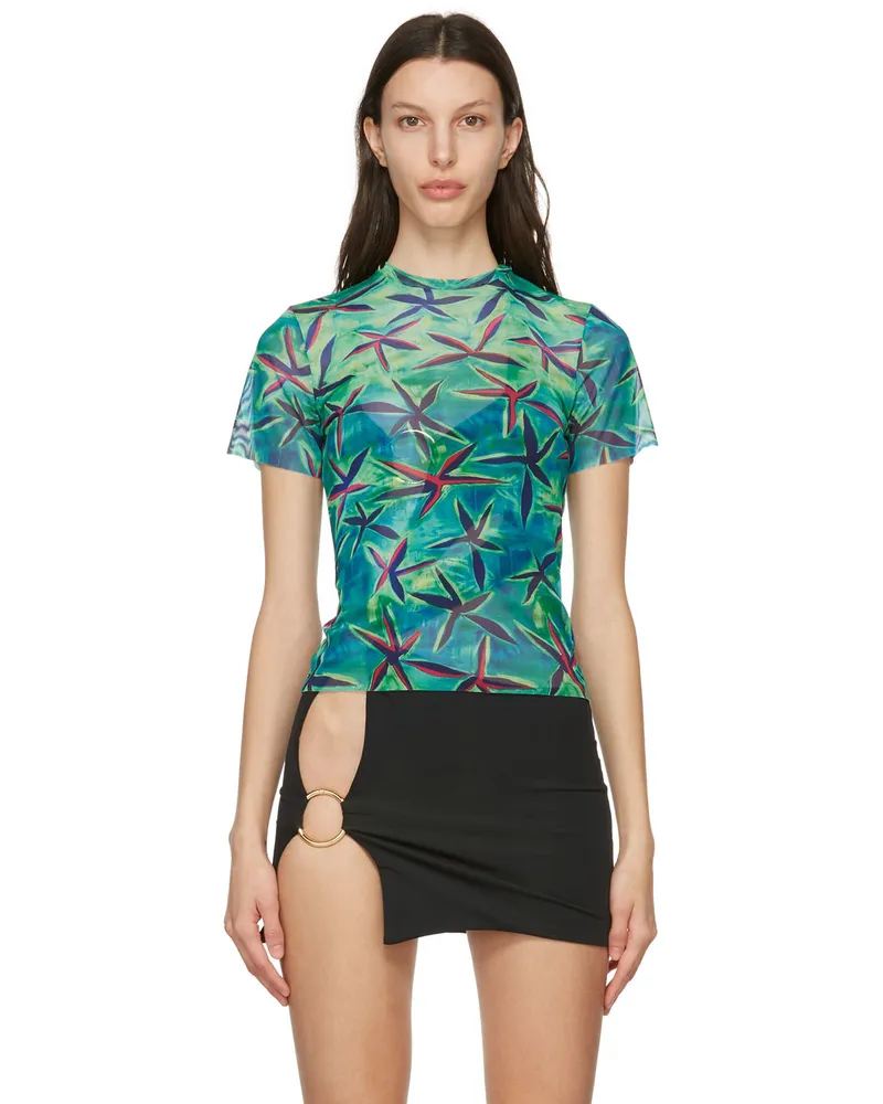 Louisa Ballou Green & Blue Beach T-Shirt Starfish