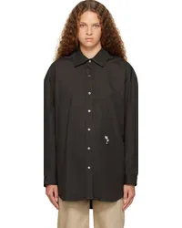 Palm Angels Brown Embroidered Shirt Brown