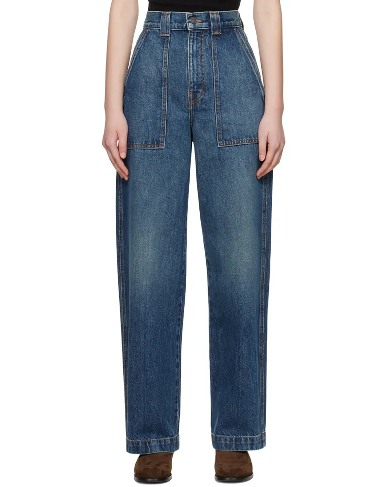 KHAITE Blue 'The Hewitt' Jeans 005