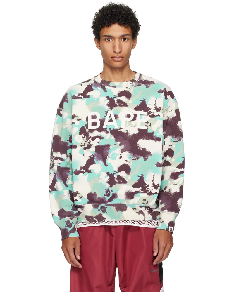 BAPE Blue & Purple Map Camo Crewneck Sweatshirt Mul-multi