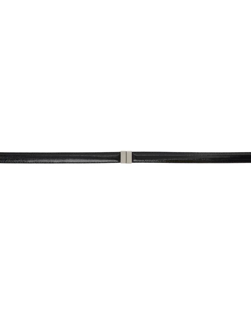 Totême Black Slide Clasp Belt Black