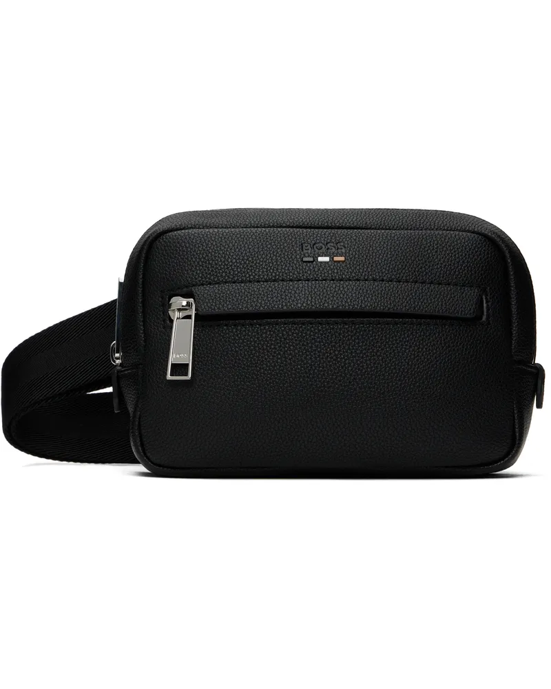 HUGO BOSS Black Pebble-Grained Faux-Leather Bag 001-black