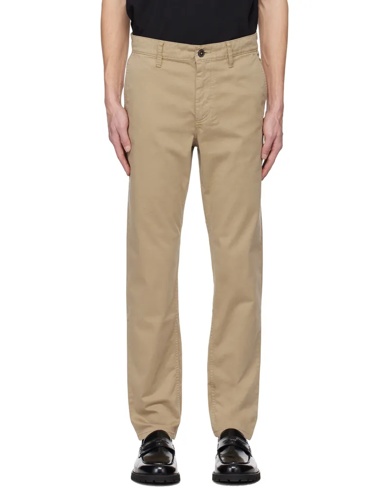 HUGO BOSS Beige Tapered-Fit Trousers Light
