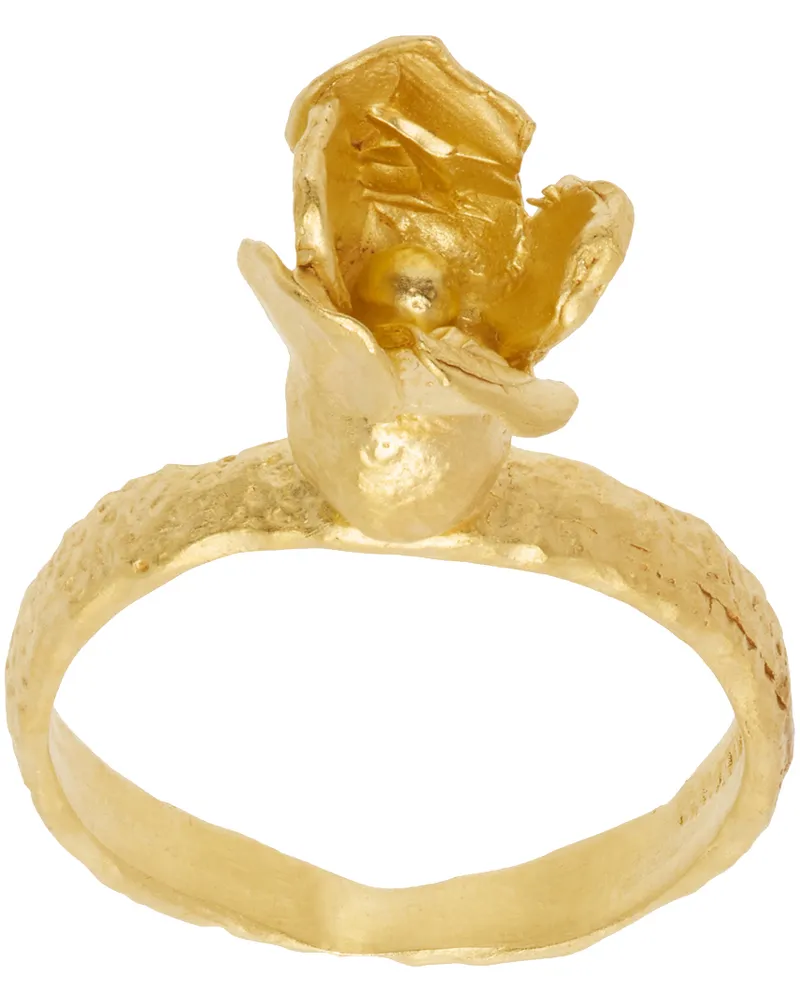 ELHANATI Gold Conie Vallese Edition Jardín Tulip Nude Ring 24kt