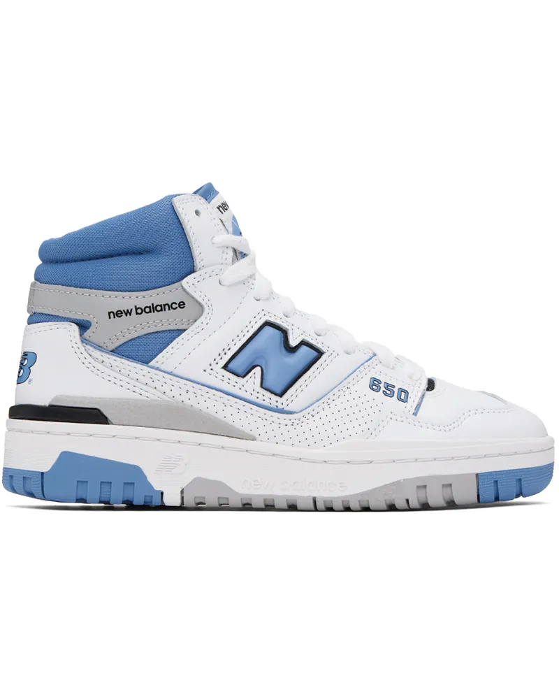 New Balance White & Blue 650 Sneakers White