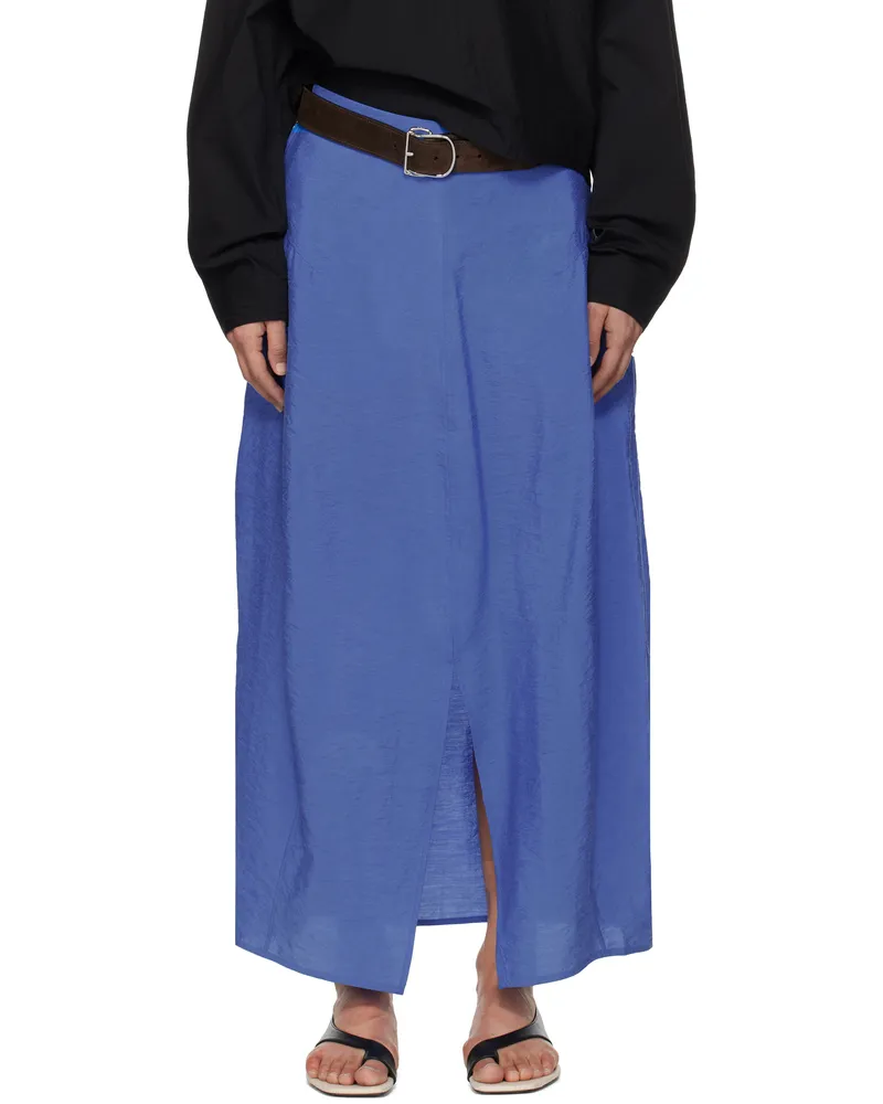 Totême Blue Parachute Maxi Skirt Cobalt