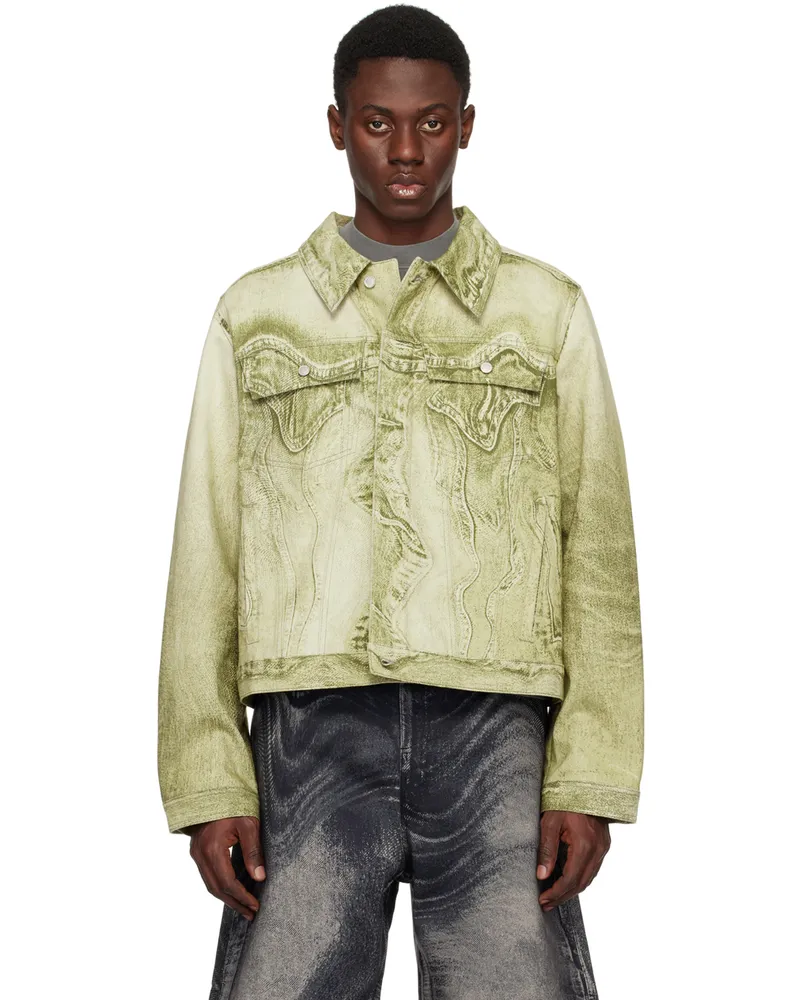 Camper Green Trompe-L'œil Denim Jacket Black-green