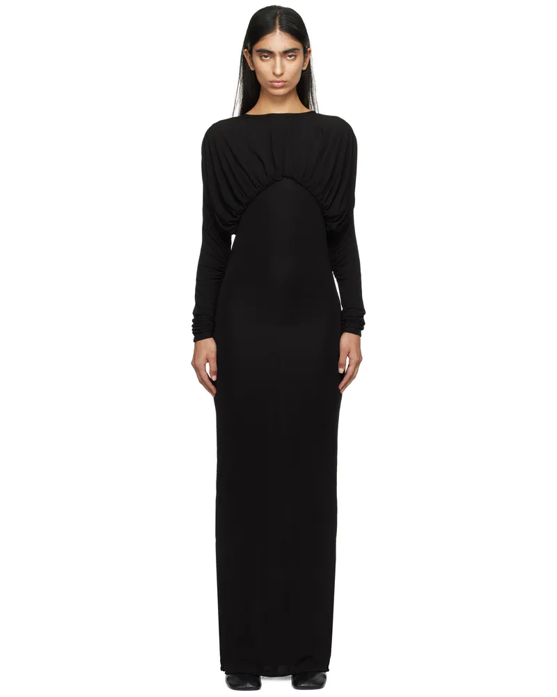 16ARLINGTON Black Vernest Maxi Dress Nero