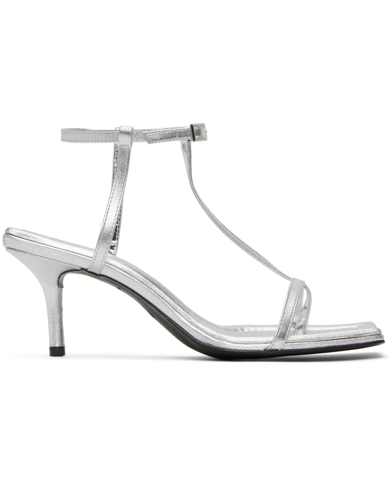 JUUN.J Silver Leather Heeled Sandals L