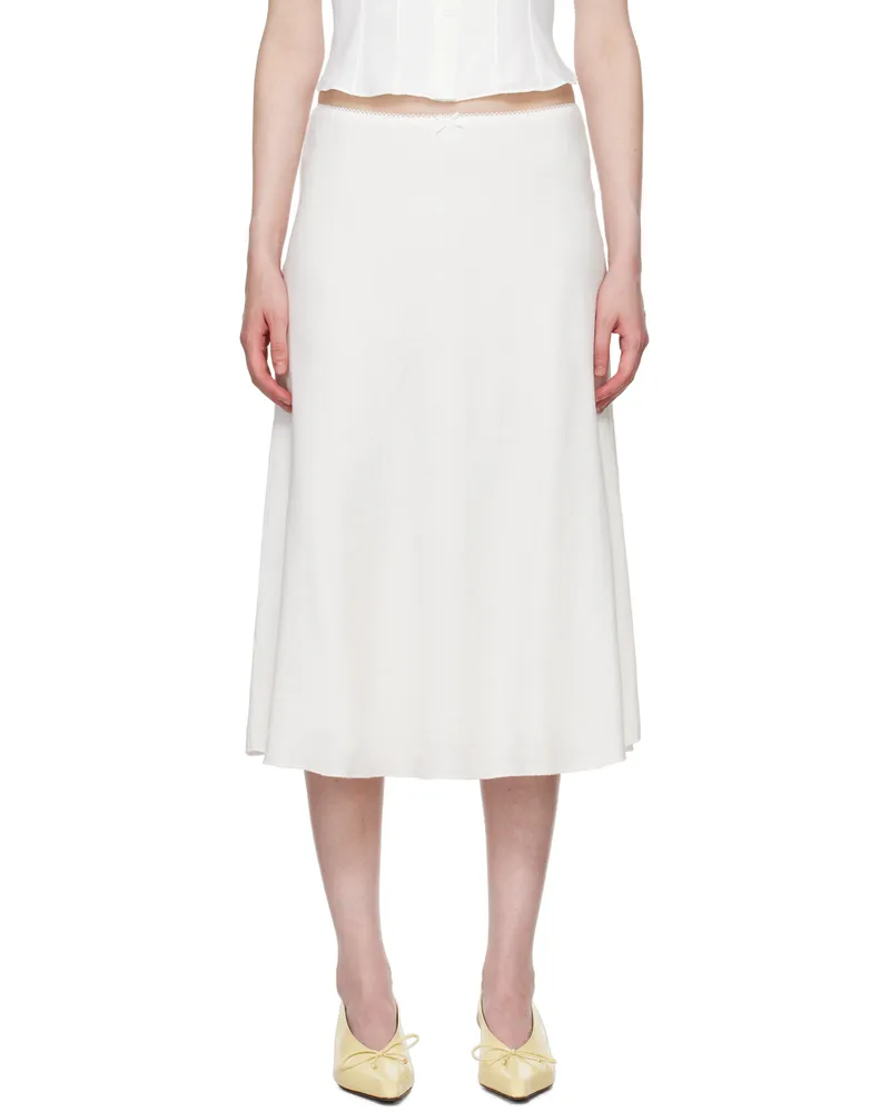 GUIZIO White Paloma Midi Skirt White