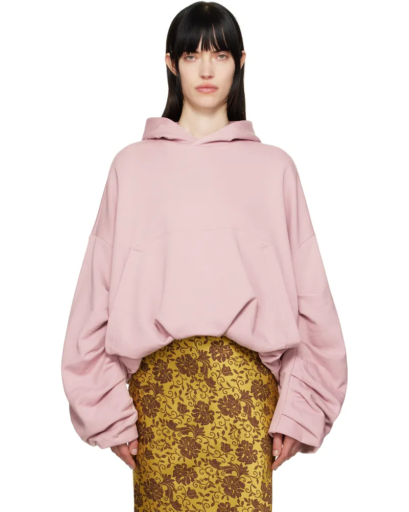 Dries van Noten Pink Draped Hoodie 305