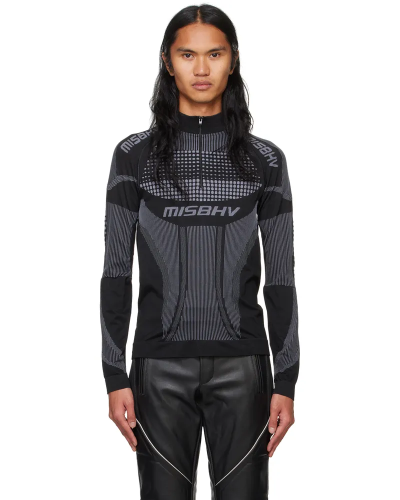 MISBHV Black Sport Europa Quarter-Zip T-shirt Muted