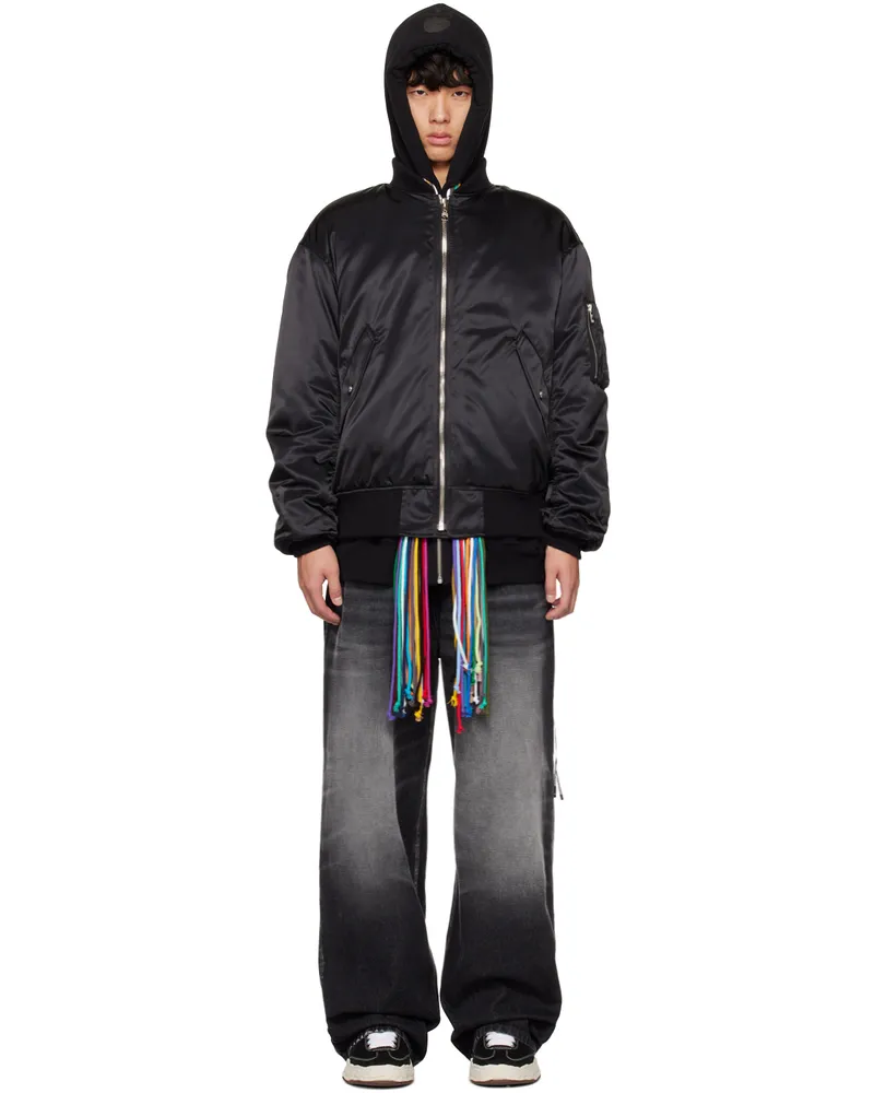 Mastermind World Black Phenomenon Edition Cross Loop Bomber Jacket Black