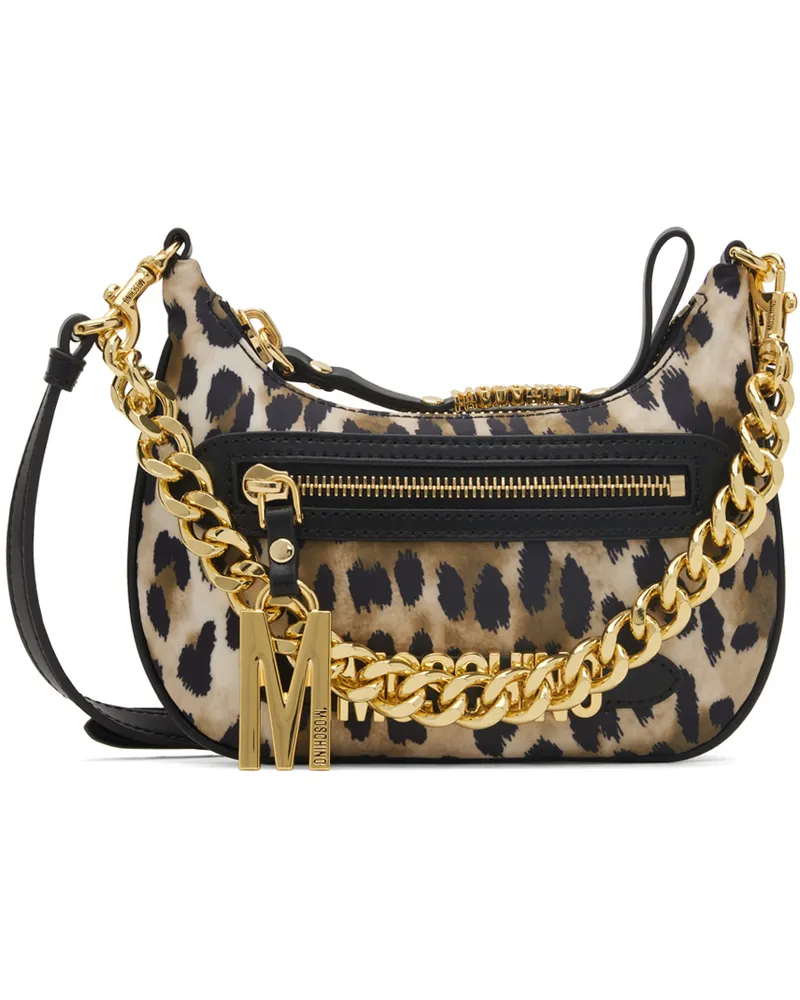 Moschino Beige & Black Multipockets Nylon Bag 1888