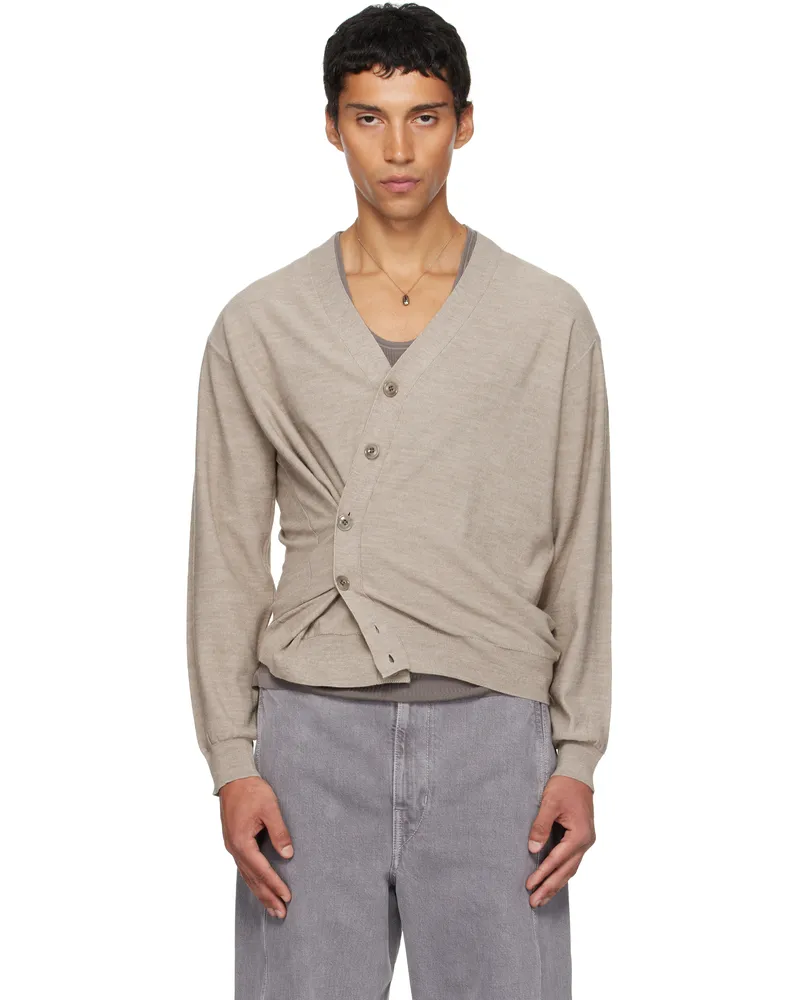 Christophe Lemaire Beige Relaxed Twisted Cardigan Br446