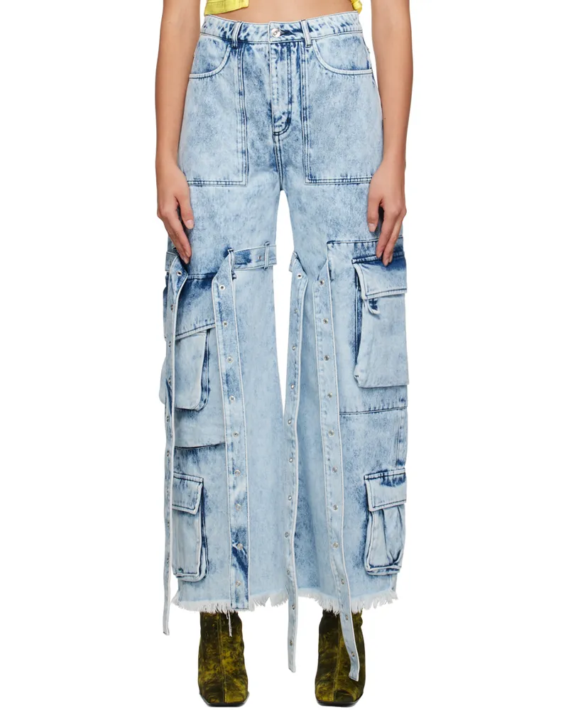 Marques ' Almeida Blue Multipocket Jeans Acid