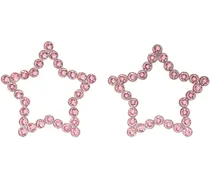 SSENSE Exclusive Silver & Pink Star Earrings