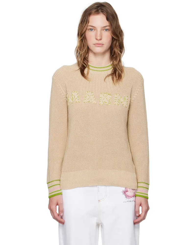 Marni Beige 'Marni' Patches Sweater 00w06
