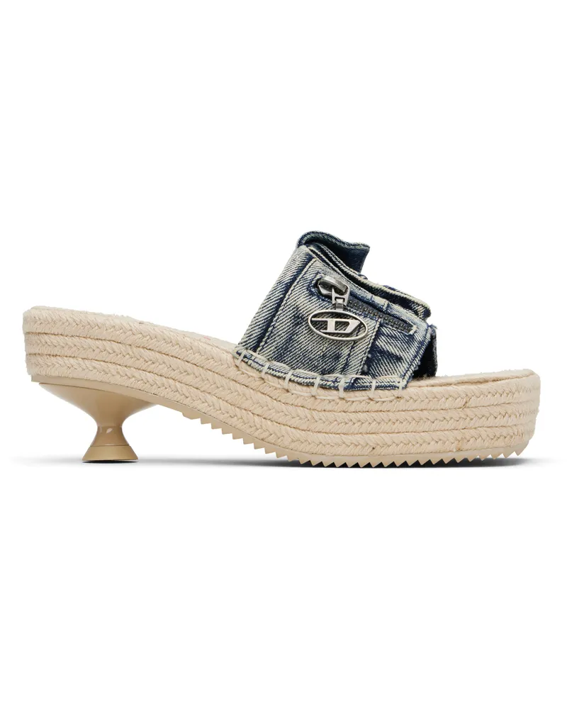 Diesel Blue D-Ibiza 40 Pck Heeled Sandals Ha378