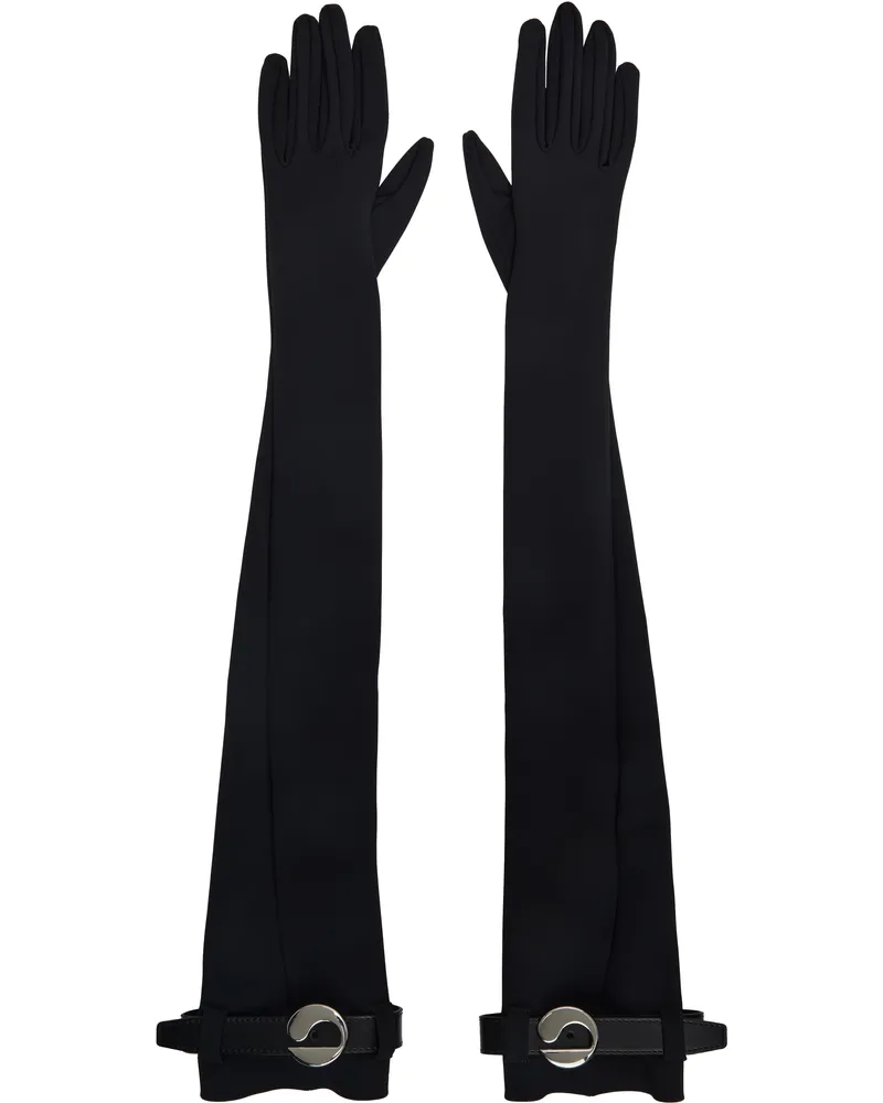 COPERNI Black Logo Belted Jersey Gloves Black