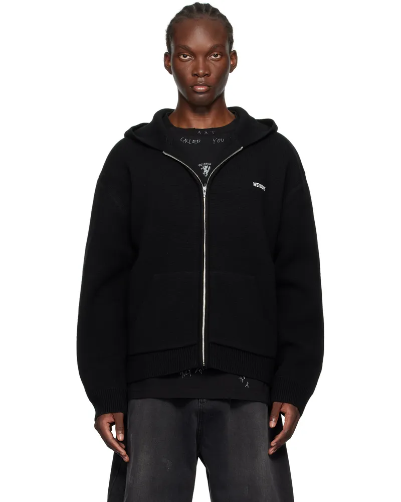 WE 11 DONE Black Basic Hoodie Black