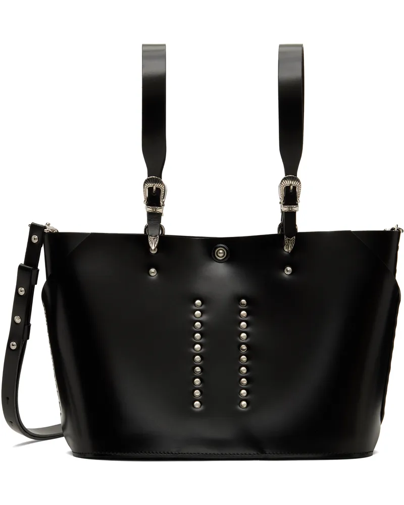 Toga Black Big Leather Tote Black