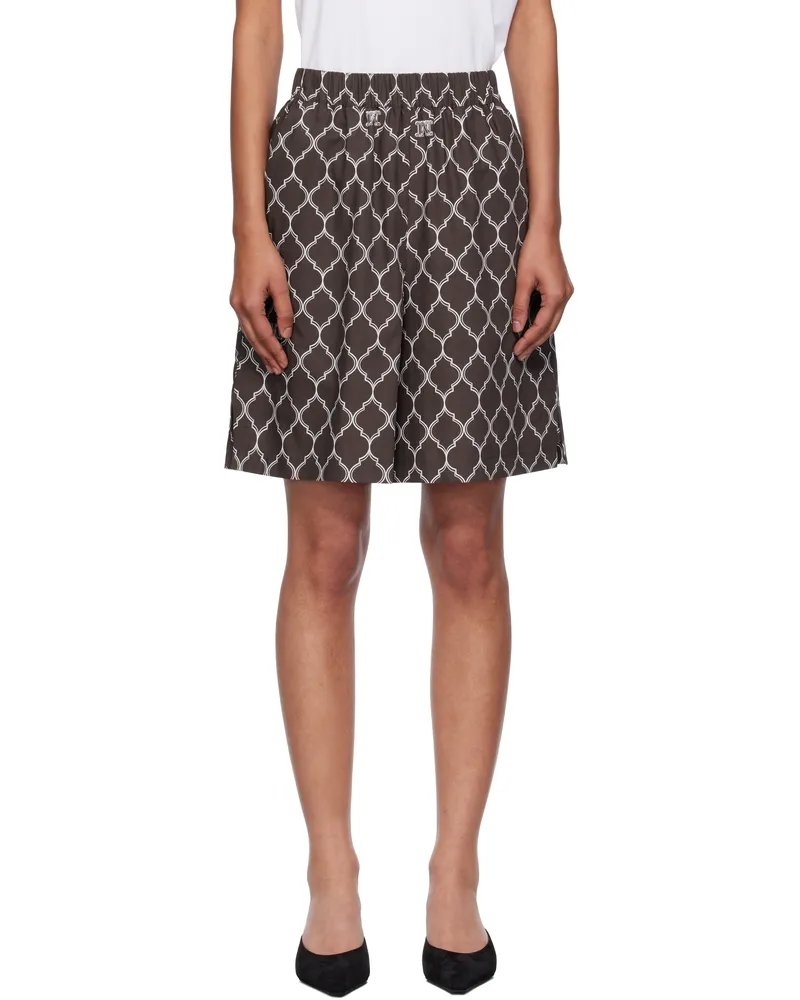 Max Mara Brown & White Ululato Shorts 002