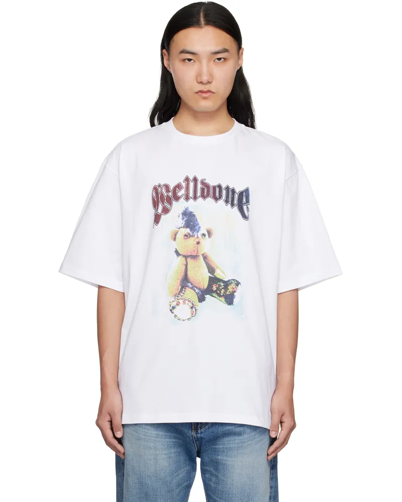WE 11 DONE White Punk Teddy T-shirt White