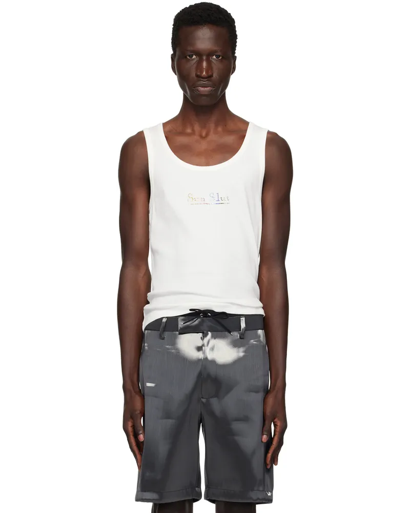 Ludovic de Saint Sernin White 'Sun Slut' Tank Top