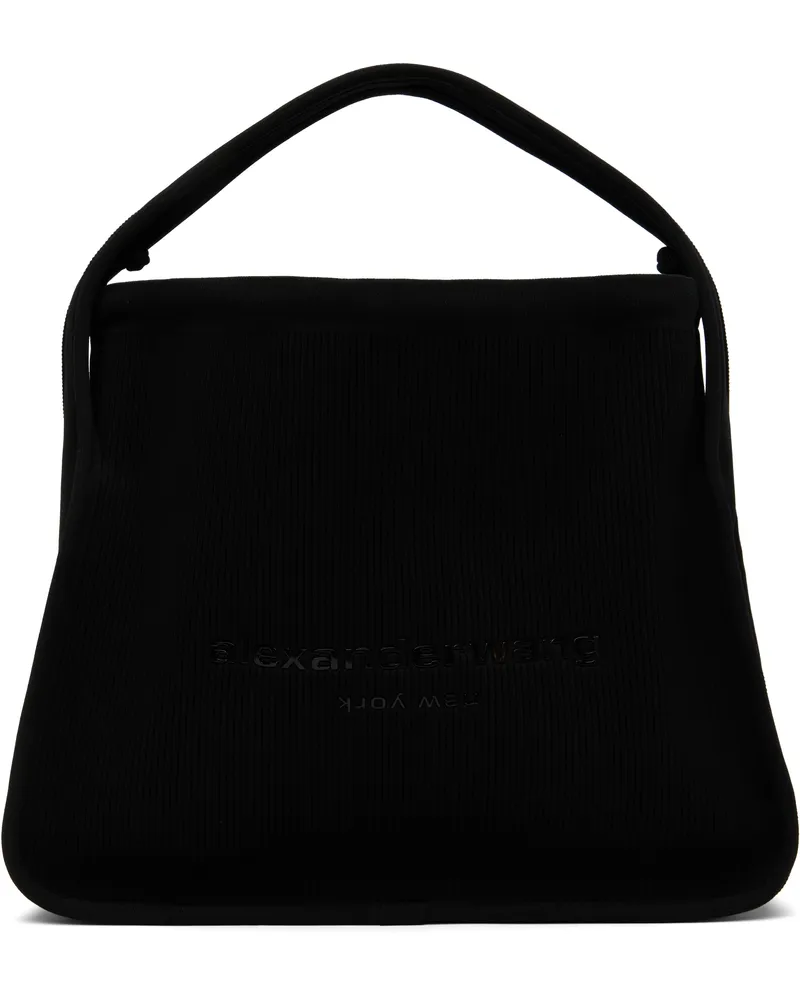 Alexander Wang Black Ryan Large Ribbed Knit Bag Black