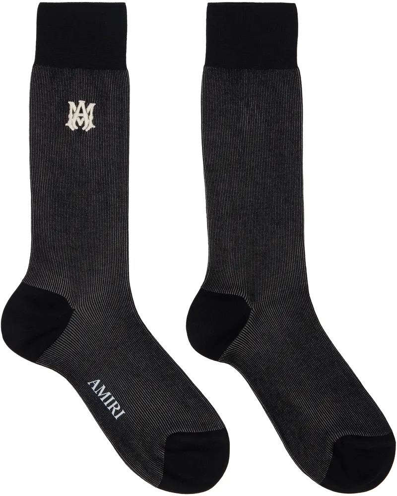 Amiri Black MA Dress Socks Black