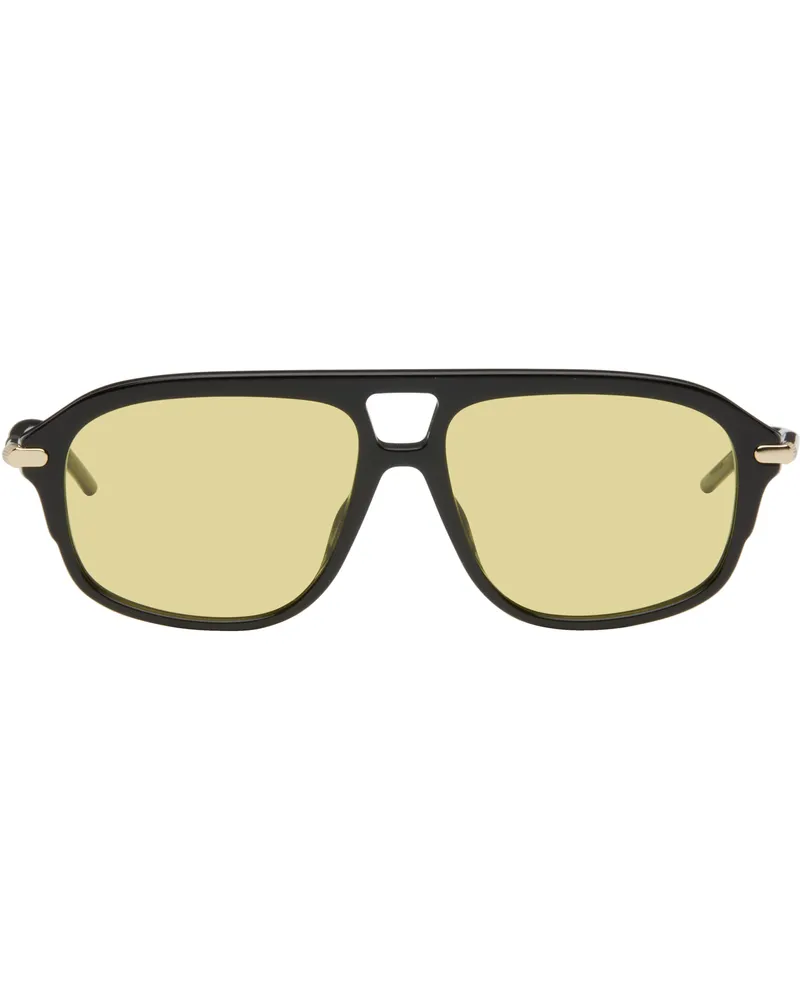 Givenchy Black GV One Aviator Sunglasses Shiny