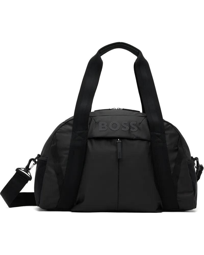 HUGO BOSS Black Faux-Leather Holdall Duffle Bag 001-black