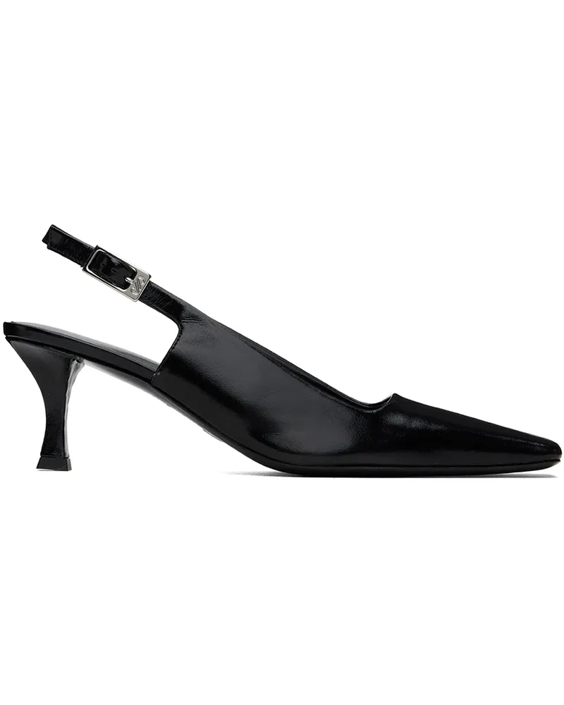 Proenza Schouler Black Trap Slingback Heels 20010