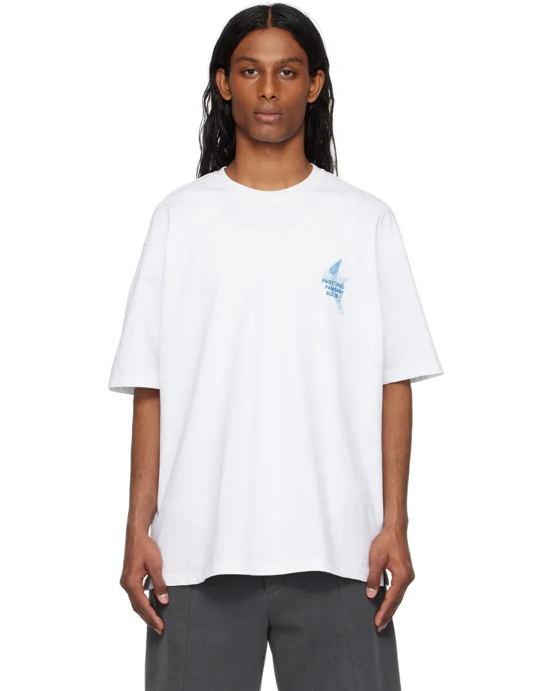 SOLID HOMME White 'Pastoral Fantasy' T-shirt 642w