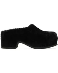 Dries van Noten Black Shearling Clogs Black