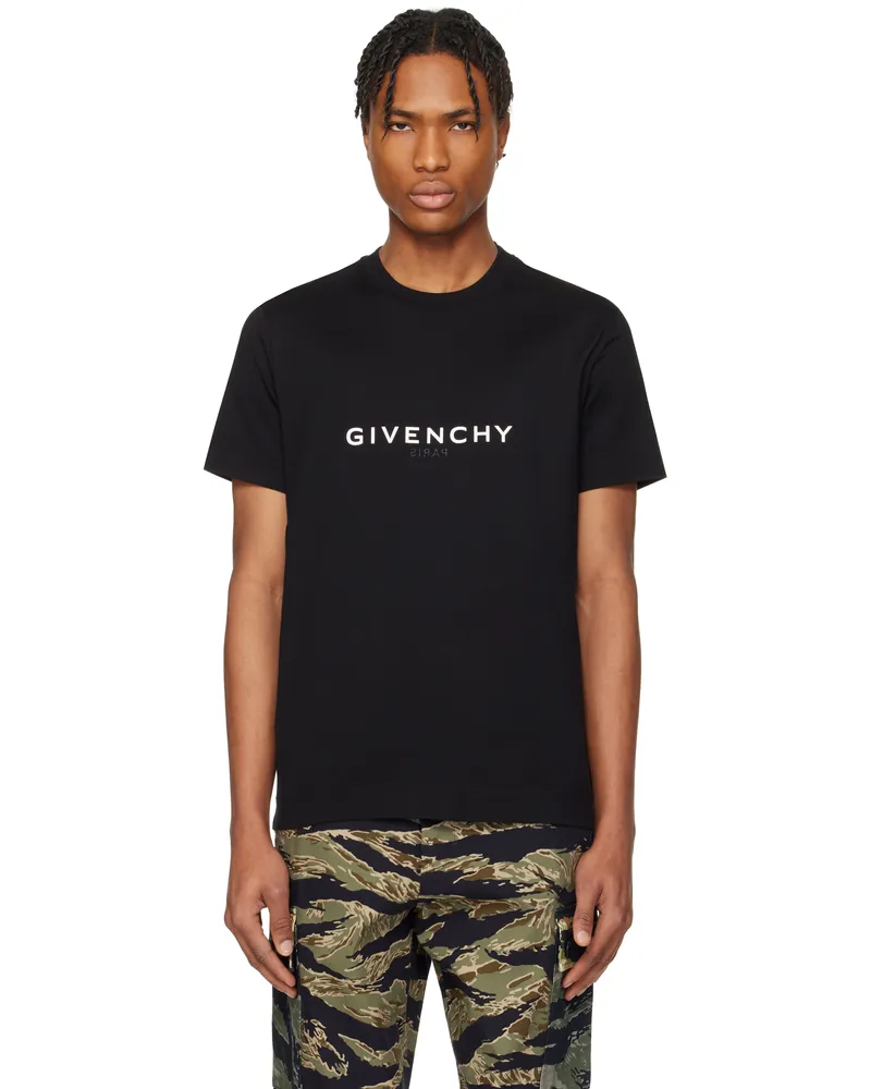 Givenchy Black 'GIVENCHY' Reverse Slim T-shirt 001