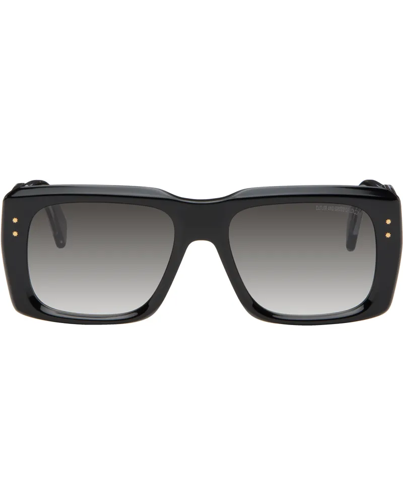 Cutler and Gross Black 1418 Rectangle Sunglasses Black