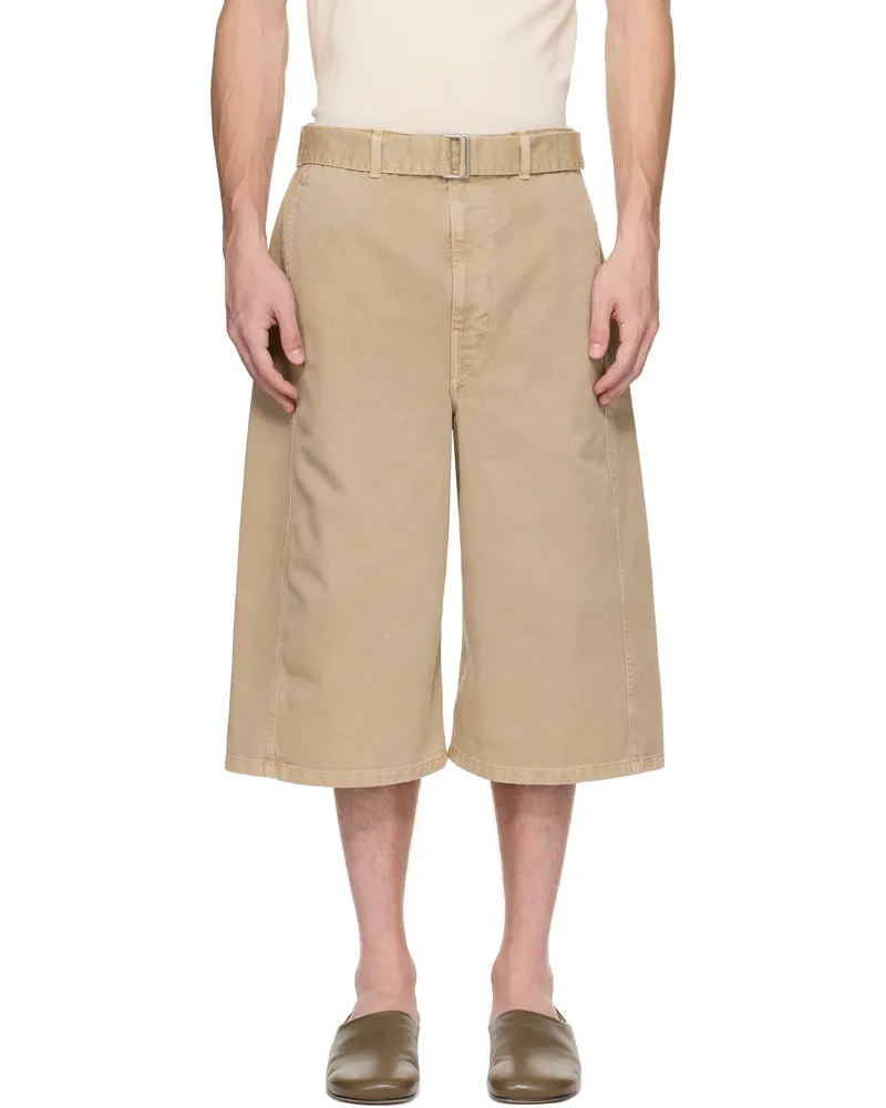 Christophe Lemaire Taupe Twisted Denim Shorts Bg223