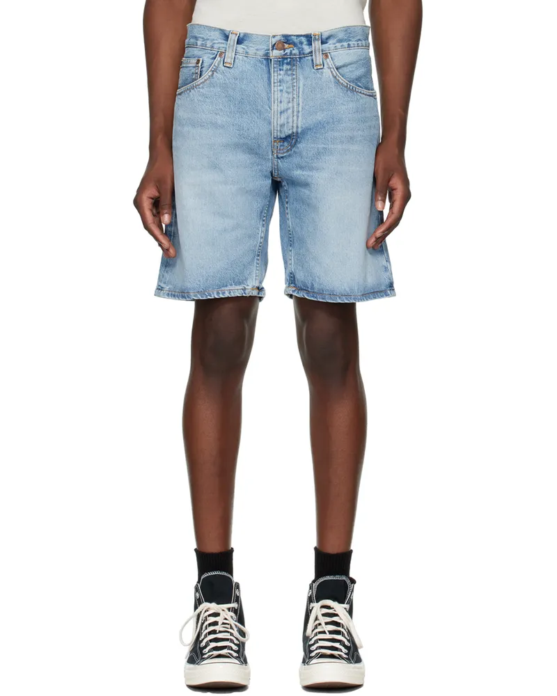 Nudie Jeans Blue Seth Denim Shorts Seasalt