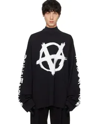 VETEMENTS Black Double Anarchy Long Sleeve T-Shirt Black