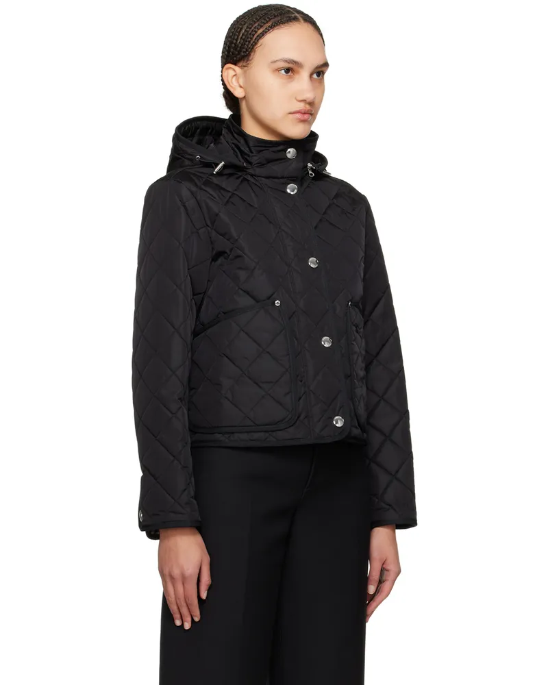 Black burberry quilted jacket online