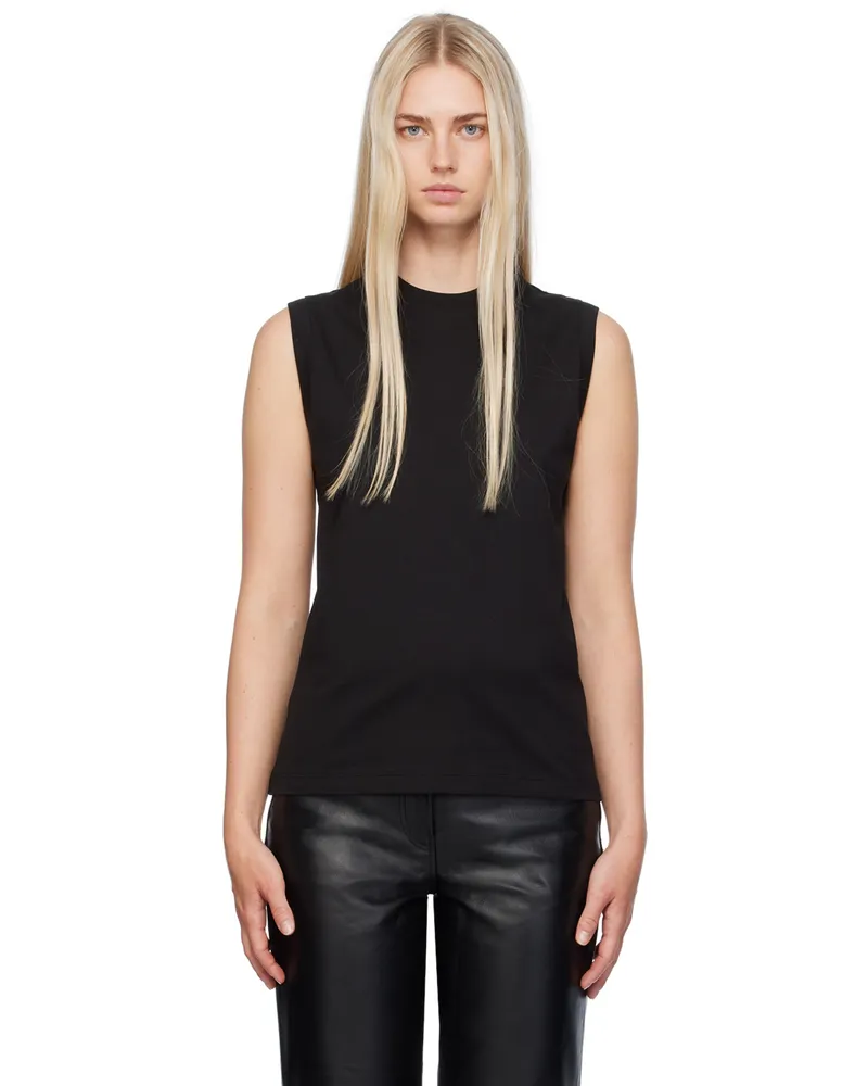 Totême Black Relaxed Sleeveless Tank Top 001