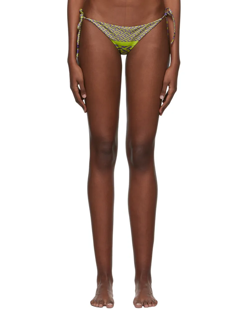 Versace Green La Greca Bikini Bottom 5g240