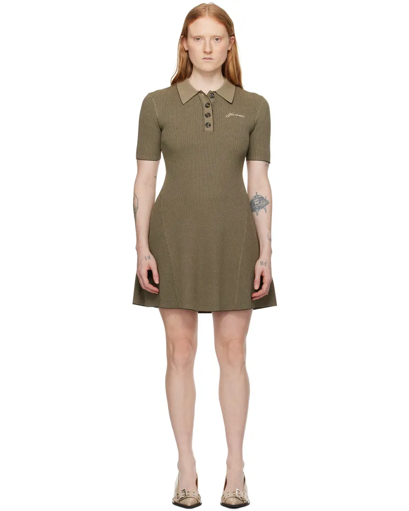Ganni Beige Embroidered Minidress 883