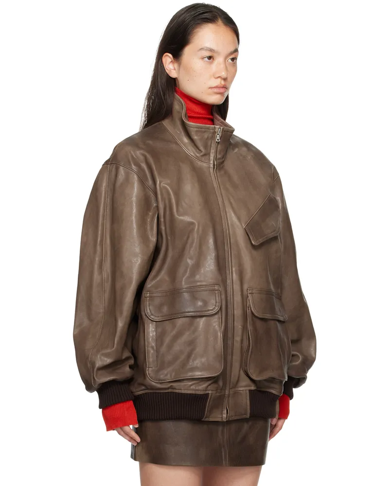 AURALEE LAMB LEATHER FLIGHT BLOUSON サイズ4 AURALEE HEAVY 面倒臭い