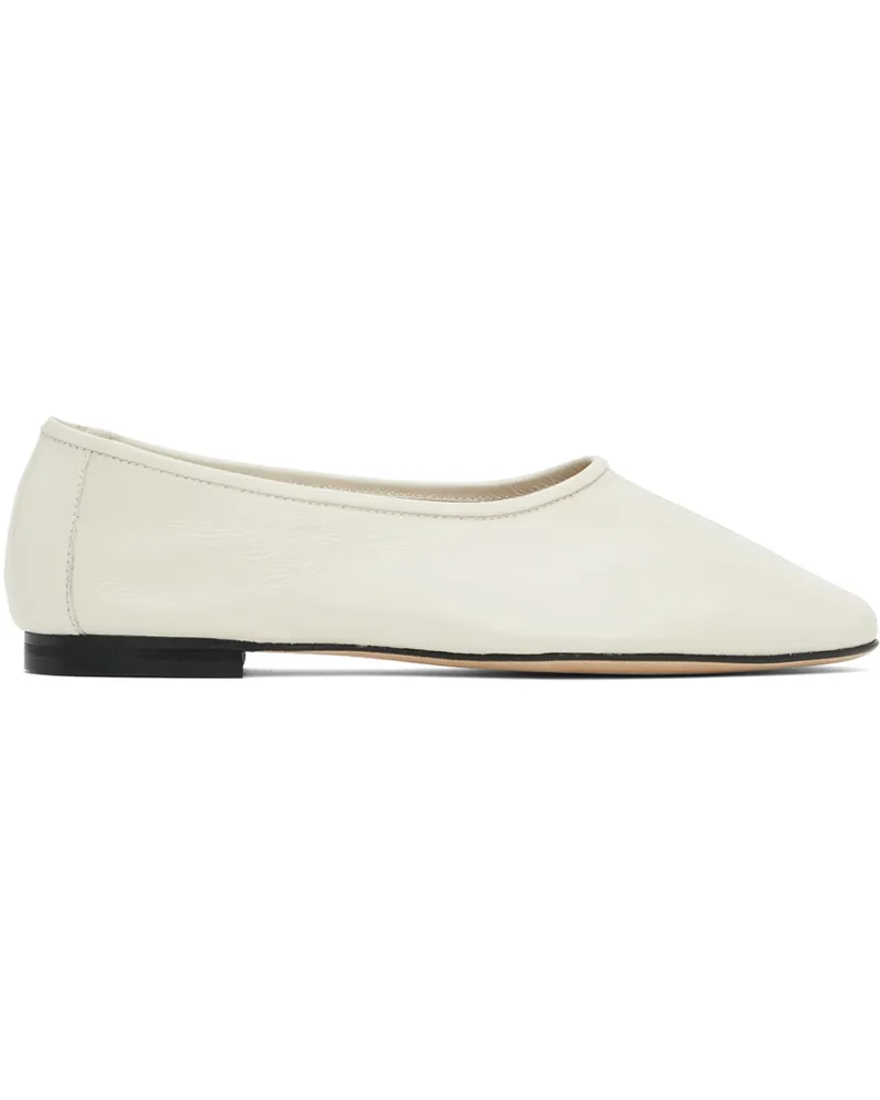 by FAR Off-White Prudence Creased Ballerina Flats Whlimewash